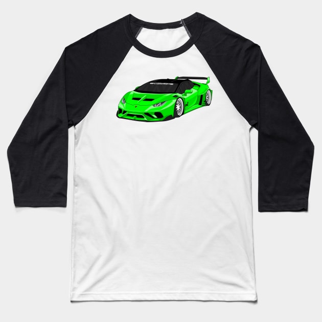 lamborghini huracan LIME Baseball T-Shirt by VENZ0LIC